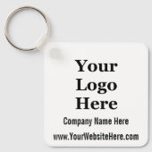 Website mit Firmennamen Schwarz und Weiß Schlüsselanhänger (Vorderseite)