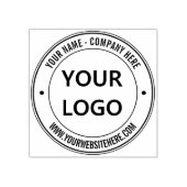 Website mit Ihrem Firmenlogo Rund-Rubber-Briefmark Gummistempel (Prägung)