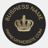 Website mit Namen der schwarzen Goldkronen Runder Aufkleber (Vorderseite)