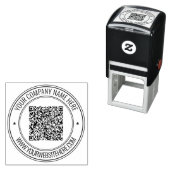 Website mit QR-Code Runde Briefmarke Permastempel (Beispiel)
