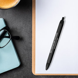 Website mit Schwarz-weißen Geschäftsnamen Kugelschreiber