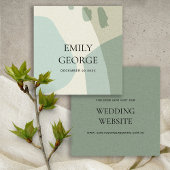 WEBSITE "MODERN ABSTRAKT AQUA BLUE ART WEDING" QUADRATISCHE VISITENKARTE