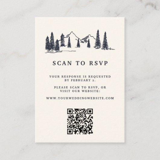 Website "Mountain Sketch Wedding QR Code" UAWG Begleitkarte (Vorderseite)