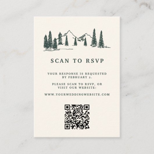 Website "Mountain Sketch Wedding QR Code" UAWG Begleitkarte (Vorderseite)