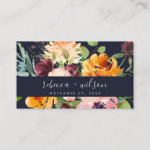 WEBSITE "NAVY YELLOW ORANGE FLORA BUNCH WEDING" VISITENKARTE (Vorderseite)