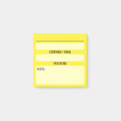 Website Password Post-It Notes (gelb) Klebezettel (Vorderseite)