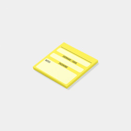 Website Password Post-It Notes (gelb) Post-it Klebezettel (angewinkelt)