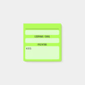 Website Password Post-It Notes (grün) Post-it Klebezettel (Vorderseite)