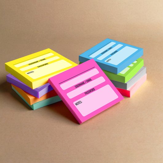 Website-Passwort-Post-it-Notizen (Blau) Post-it Klebezettel