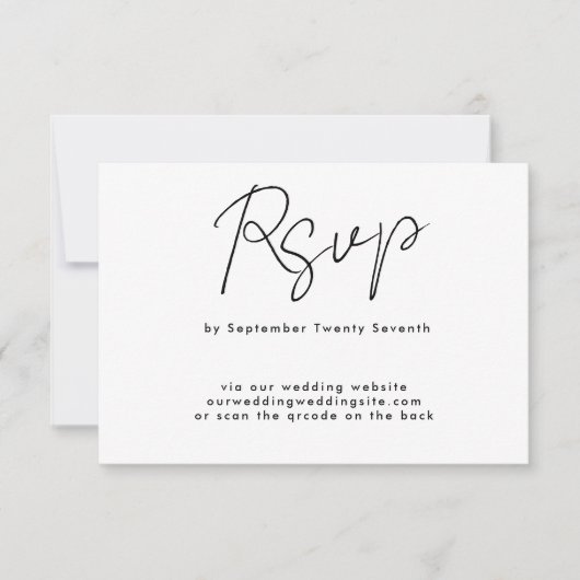 Website QR CODE BACK Einfache moderne Individuelle RSVP Karte (Vorderseite)
