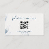 Website QR Code Blau Aquarell modern Begleitkarte (Rückseite)