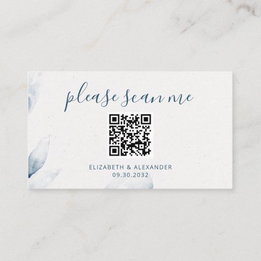 Website QR Code Blau Aquarell modern Begleitkarte (Rückseite)