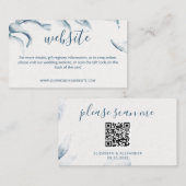 Website QR Code Blau Aquarell modern Begleitkarte (Vorne/Hinten)