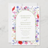 Website QR-Code der farbigen Wildblume Einladung (Vorderseite)