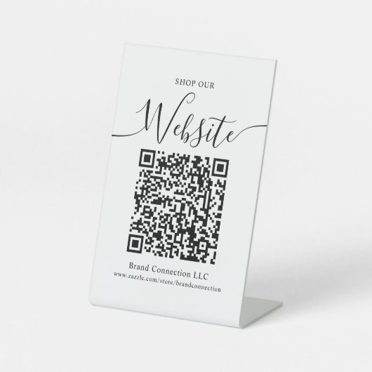 Website QR Code Firmenname Sockelschild (Vorderseite)