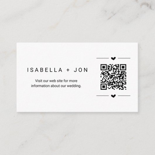 Website-QR-Code für Hochzeiten - Registrierungsdet Begleitkarte (Vorderseite)
