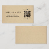 Website-QR-Code für Hochzeiten - Registrierungsdet Begleitkarte (Vorne/Hinten)