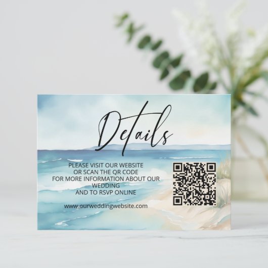 Website QR-Code für Hochzeiten von Wasserfarben am Begleitkarte (Stehend Vorderseite)