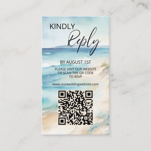 Website QR-Code für Hochzeiten von Wasserfarben am Begleitkarte (Vorderseite)
