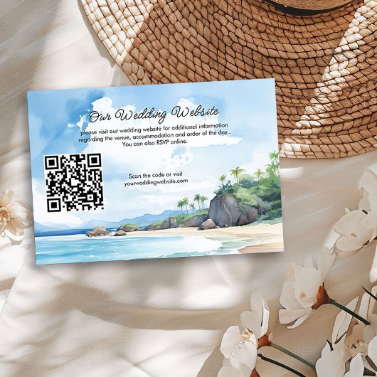 Website QR-Code für Hochzeiten von Watercolor Summ Begleitkarte