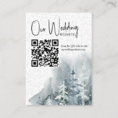 Website QR-Code für Snow Forest Winter Wedding Begleitkarte (Vorderseite)