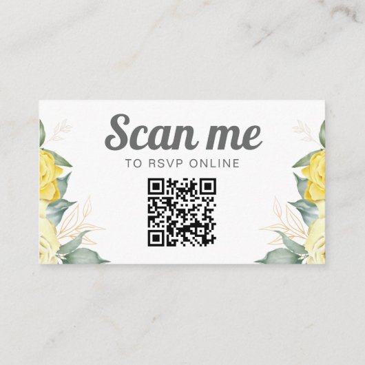 Website QR Code gelb Aquarell modern Begleitkarte (Rückseite)