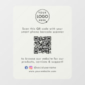 Website | QR Code Moderne Gray Promotions Fensteraufkleber (Blatt)