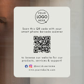 Website | QR Code Moderne Gray Promotions Fensteraufkleber