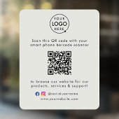 Website | QR Code Moderne Gray Promotions Fensteraufkleber