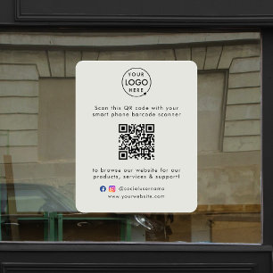 Website QR Code Moderne Gray Promotions Fensteraufkleber