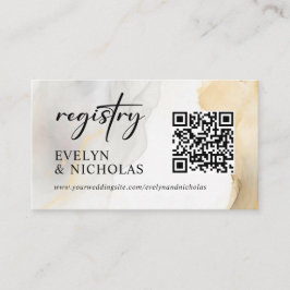 Website QR-Code Registrierung Gold Gray Floral Wed Begleitkarte