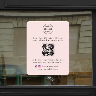 Website QR Code Rosa Weibchen Fensteraufkleber