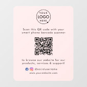 Website | QR Code Rosa Weibchen Fensteraufkleber (Blatt)