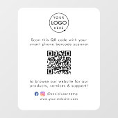 Website | QR Code Scan Me Minimal White Fensteraufkleber (Blatt)