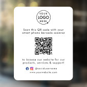 Website | QR Code Scan Me Minimal White Fensteraufkleber
