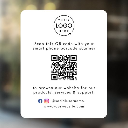 Website | QR Code Scan Me Minimal White Fensteraufkleber