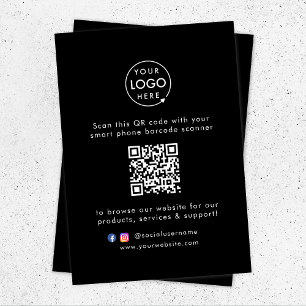 Website   QR Code Scan Me Modern Black Begleitkarte