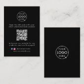 Website | QR Code Scan Me Modern Black Visitenkarte (Vorne/Hinten)