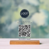 Website-QR-Code und einfache Geschäftslogos Acrylschild (Neutral)