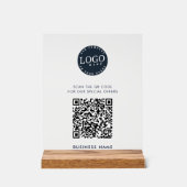 Website-QR-Code und einfache Geschäftslogos Acrylschild (Vorderseite)