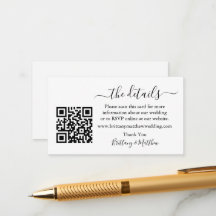 Website QR zu modernen kalligraphischen Hochzeitss