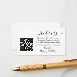 Website QR zu modernen kalligraphischen Hochzeitss Begleitkarte