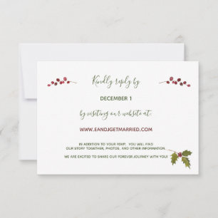 Website Red Poinsettia Christmas RSVP Karte