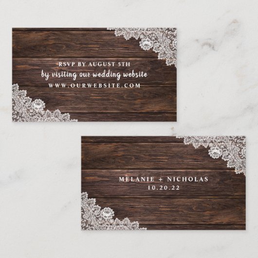 Website Rustic Lace and Wood uAwg card Begleitkarte (Vorne/Hinten)