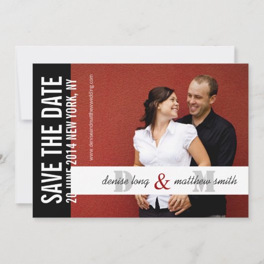 Website Save the Date Monogramme Foto (Vorderseite)