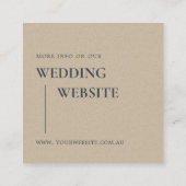 WEBSITE SCANDI TERRACOTTA RUST MONOGRAM WEDING QUADRATISCHE VISITENKARTE (Rückseite)