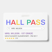 Website Search Resultat School Hall Pass Ausweis (Vorderseite)