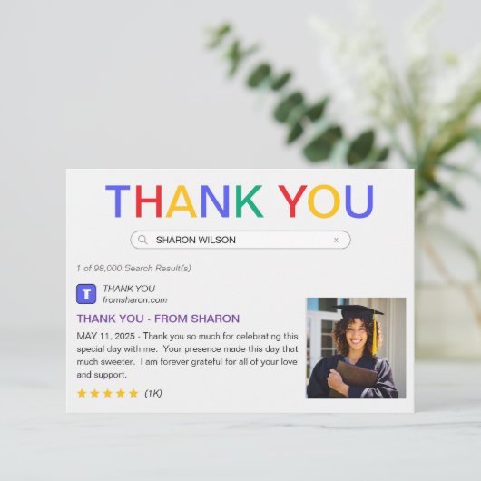 Website-Suchergebnis Dankeskarte (Stehend Vorderseite)