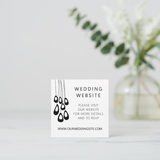 Website Tiny Peacock Stylized Modern Wedding Begleitkarte (Stehend Vorderseite)