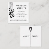 Website Tiny Peacock Stylized Modern Wedding Begleitkarte (Vorne/Hinten)